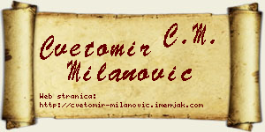Cvetomir Milanović vizit kartica